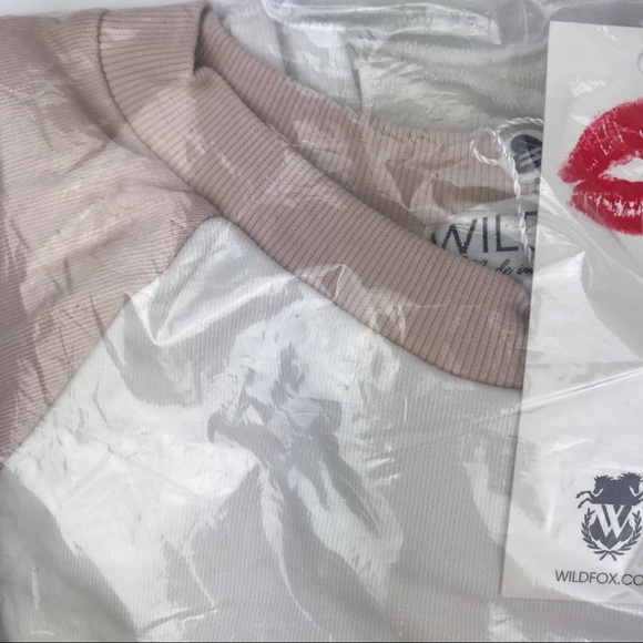 WILDFOX Sweatshirt Striped Beach House Cropped - Picture 11 of 15